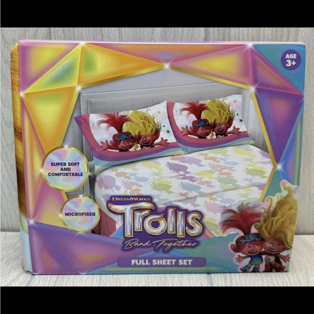 Trolls Back Together Full Sheet Set - Multicolor Fun